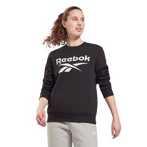 New Reebok Sweatshirt Crew Neck Black Pullover Size Large